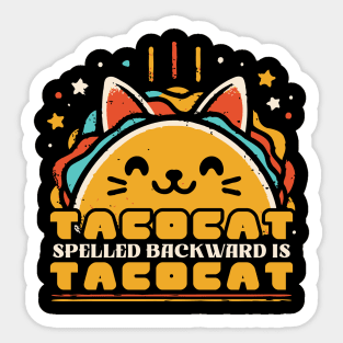 Tacocat Spelled Backward Is Tacocat // Vintage Funny Design Sticker